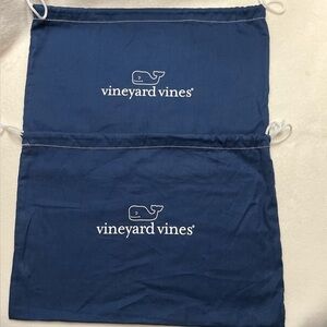 Vineyard Vines Navy Drawstring Pouches set of (2)